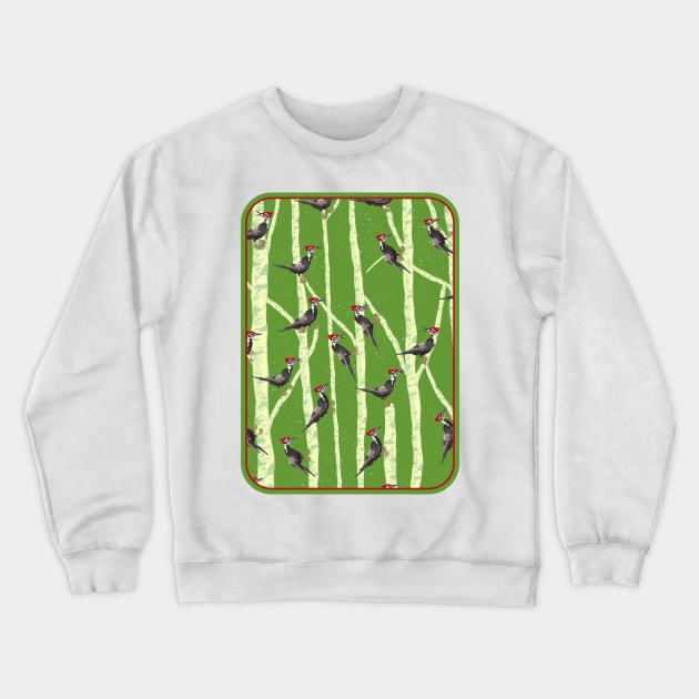 Woodpecker Pattern Crewneck Sweatshirt by mailboxdisco